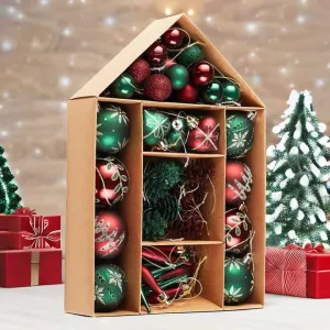 Sophisticated Red and Green Saturated Ornament Ball Bundle