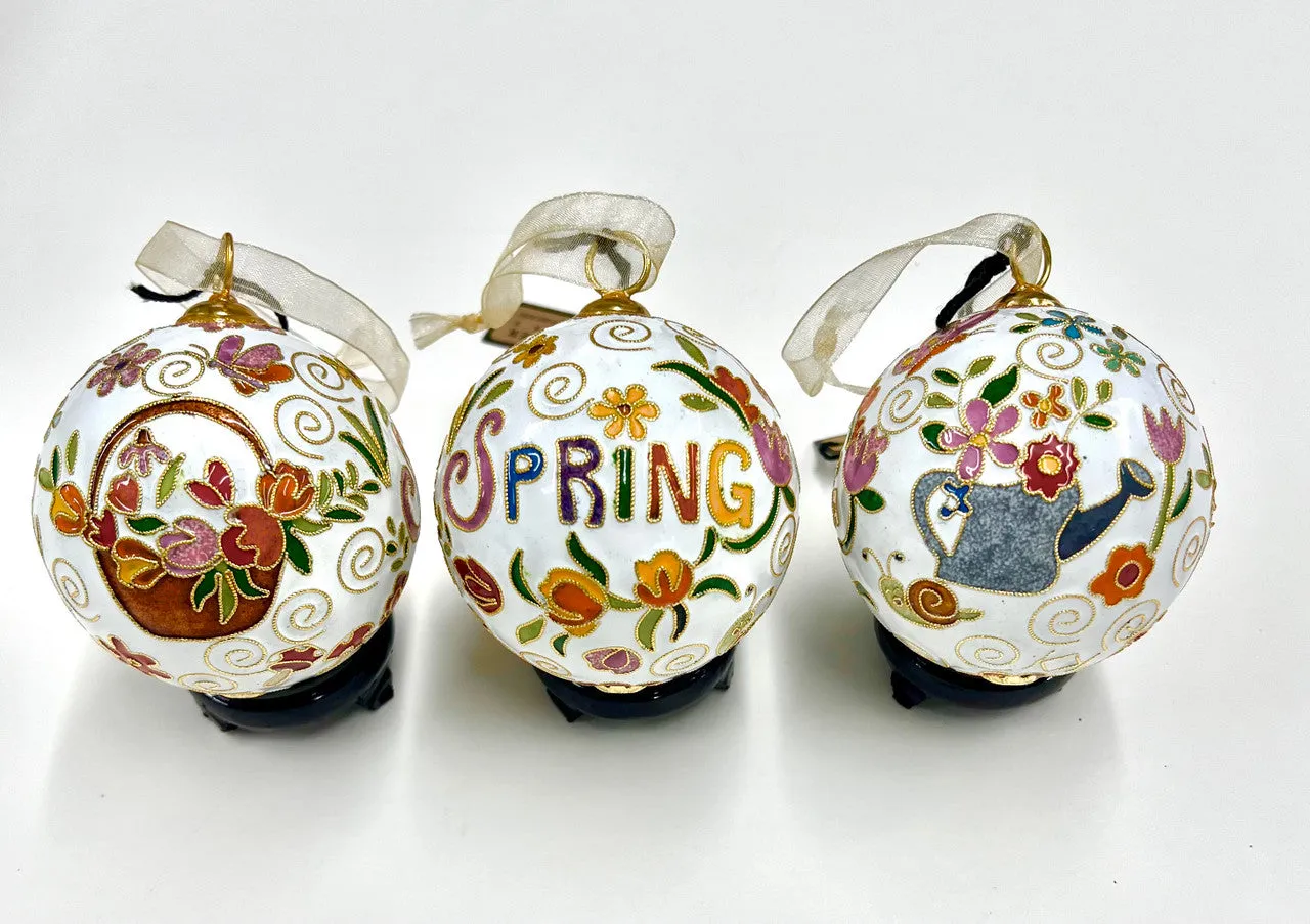 Spring Round Cloisonné Christmas Ornament