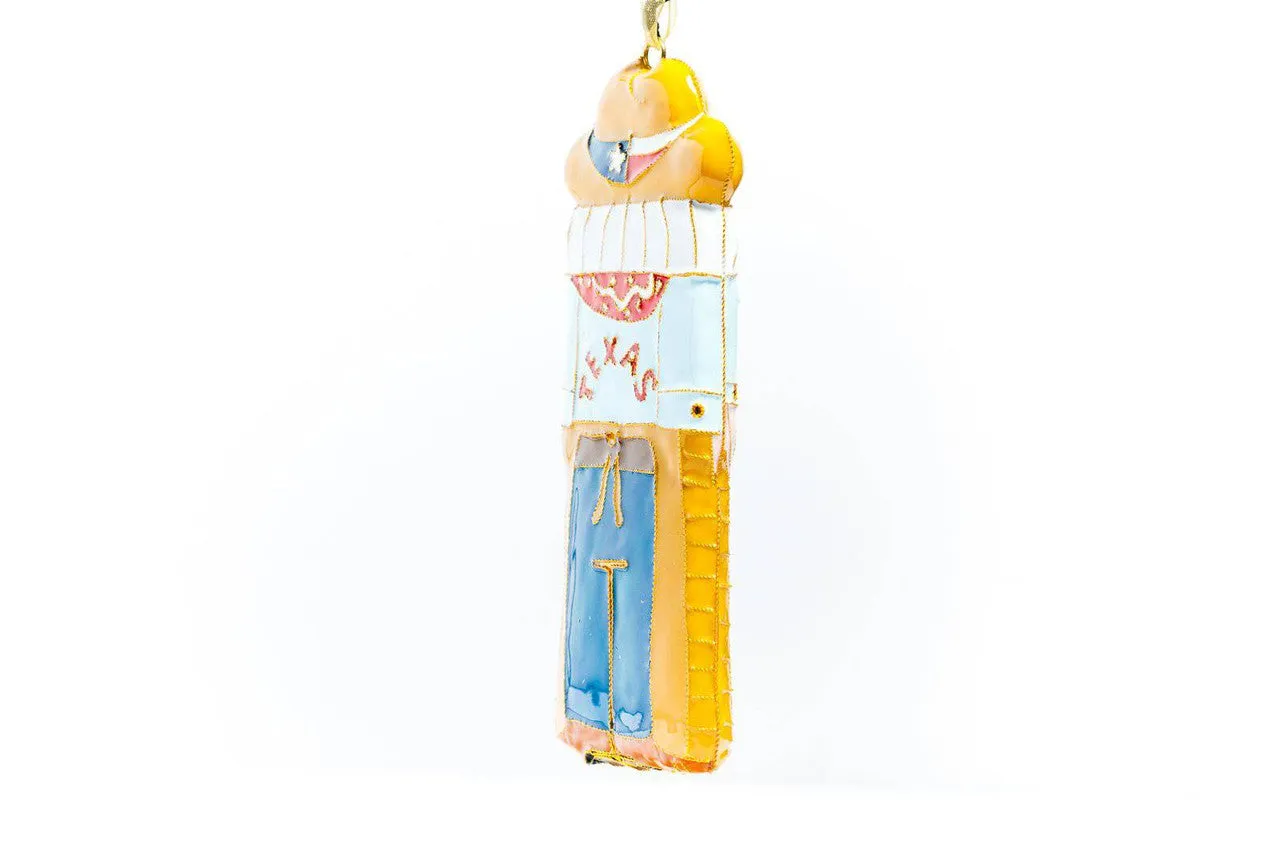 Texas Cowboy Shape Cloisonné Christmas Ornament