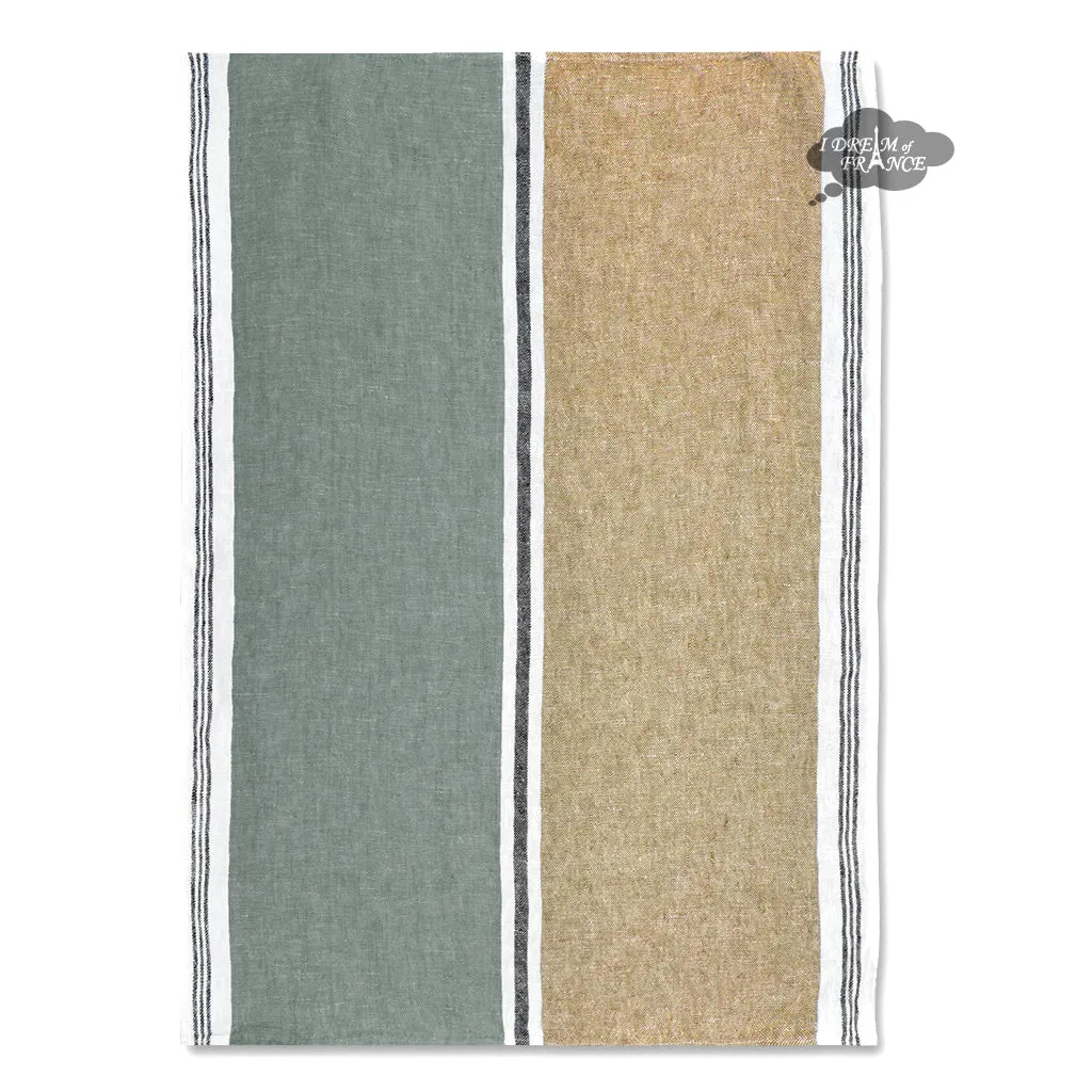 Trevise Khaki French Linen Kitchen Towel by Harmony