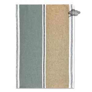 Trevise Khaki French Linen Kitchen Towel by Harmony