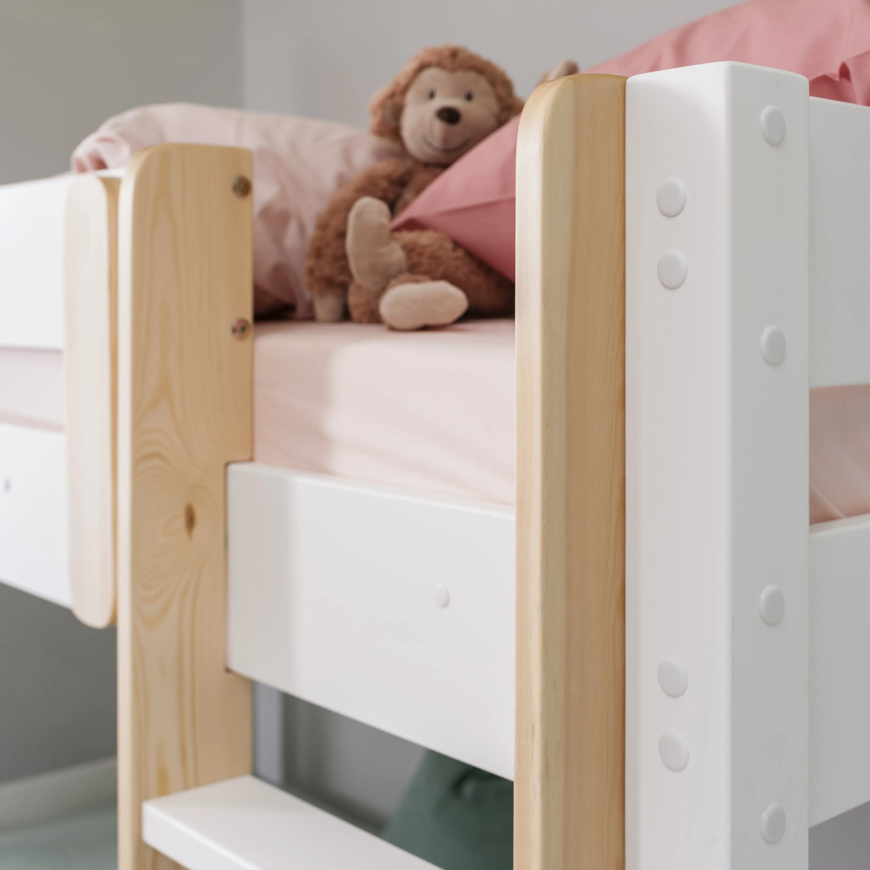 Una Midsleeper Cabin Bed & Tent in Classic White