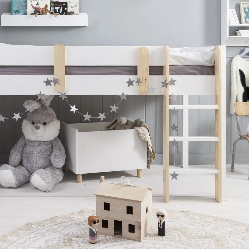 Una Midsleeper Cabin Bed & Tent in Classic White