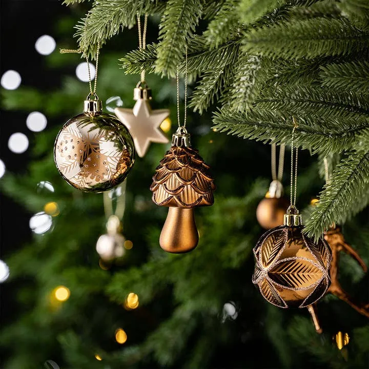 Vintage Woodland Ornament Large Christmas Bauble Set