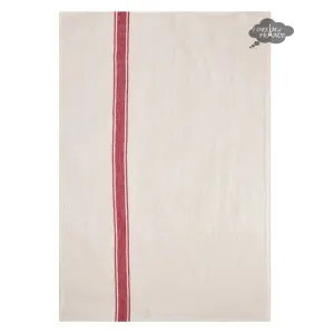Vivario Red & White French Linen Kitchen Towel by Harmony