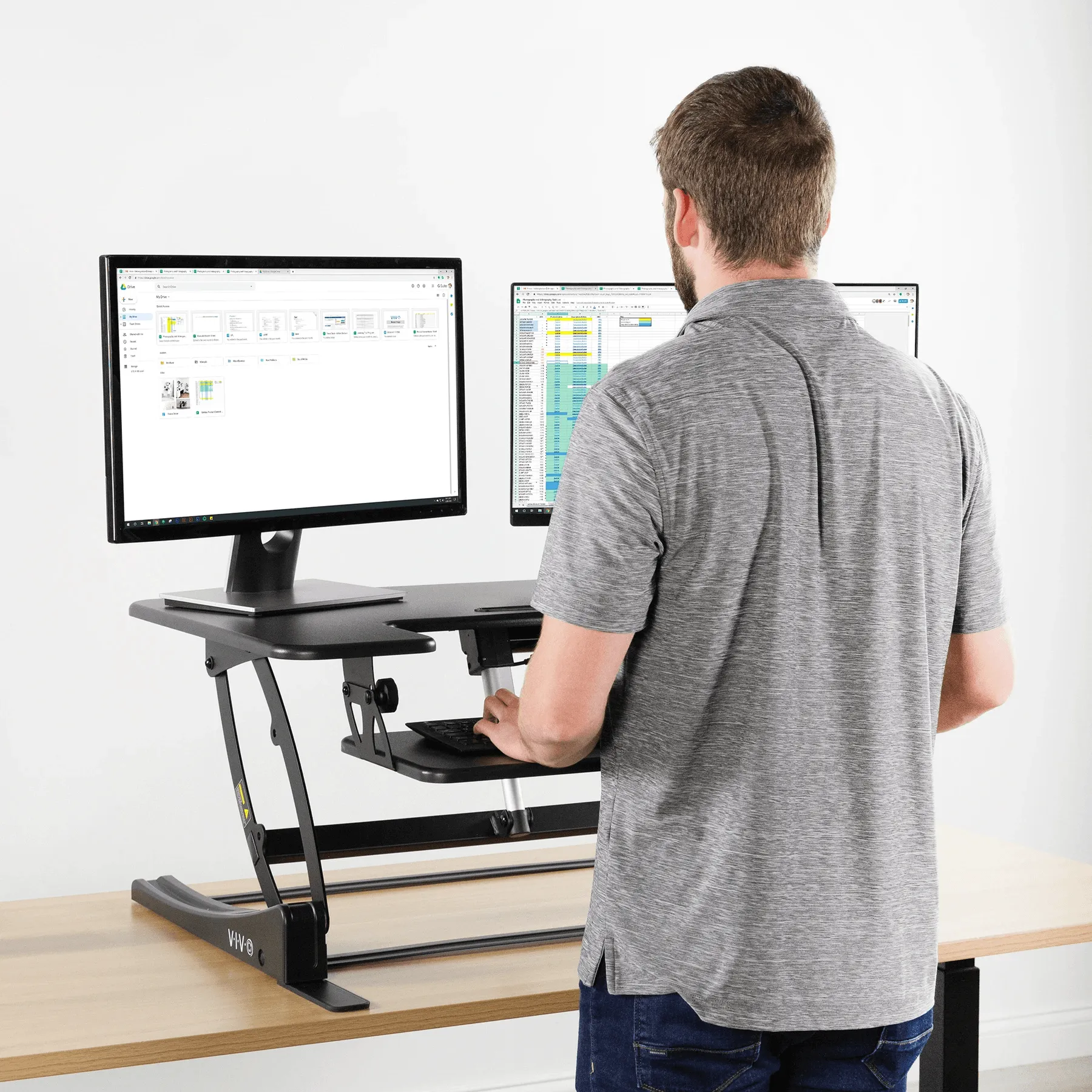 VIVO 36" Electric Height-Adjustable Standing Tabletop Desk Converter w/ USB, DESK-V000VE
