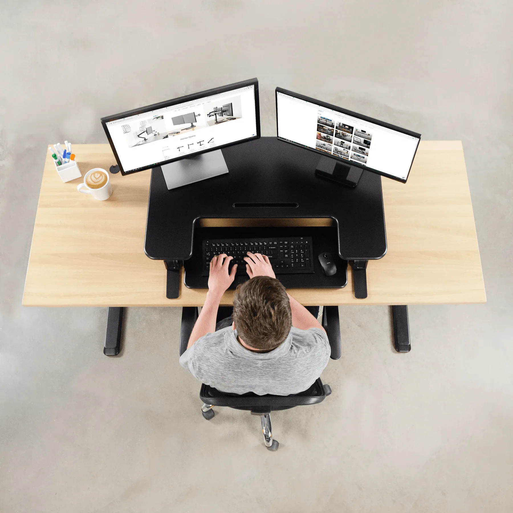 VIVO 36" Electric Height-Adjustable Standing Tabletop Desk Converter w/ USB, DESK-V000VE