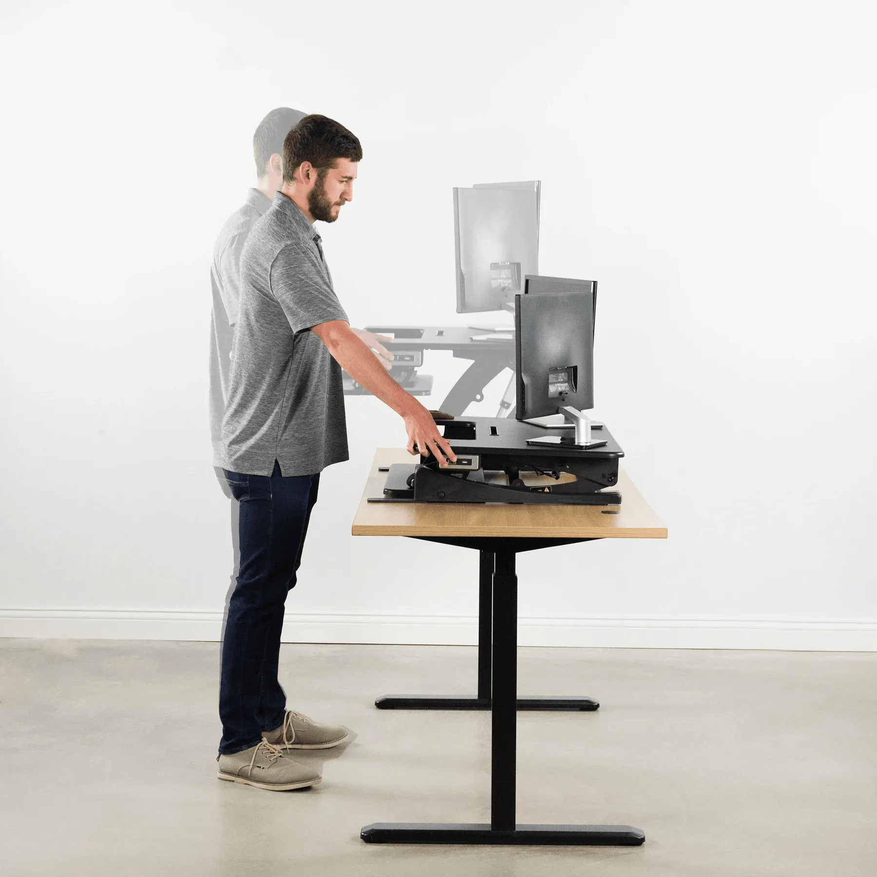 VIVO 36" Electric Height-Adjustable Standing Tabletop Desk Converter w/ USB, DESK-V000VE