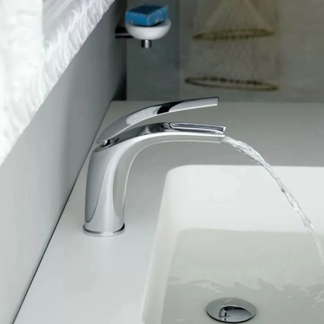 Webert | Aria Waterfall 2.2 Gal Per Min GPM Vessel Sink Faucet in Pol Chrome