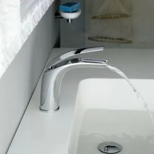 Webert | Aria Waterfall 2.2 Gal Per Min GPM Vessel Sink Faucet in Pol Chrome
