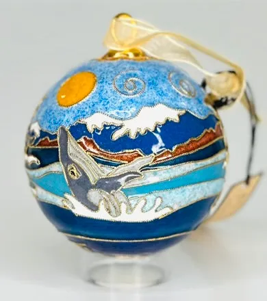 Whales of Alaska Cloisonné Christmas Ornament